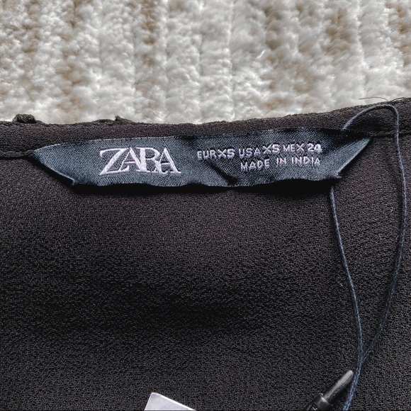 Zara Black Ruffle Blouse - Picture 3 of 7